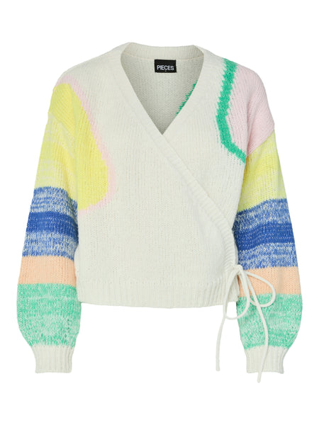 Pieces Colourful Knit Wrap Cardigan