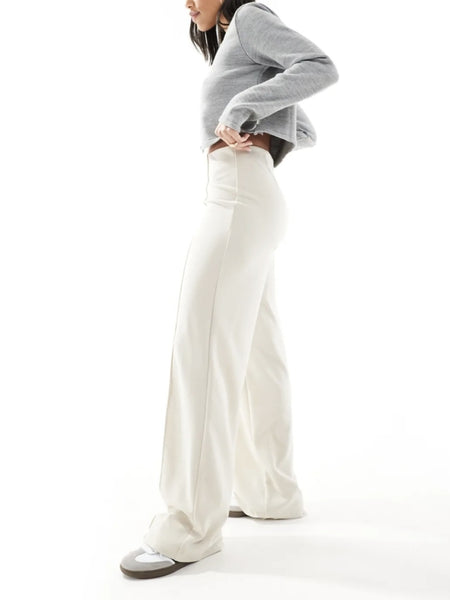 VM Seam Detail Stretch Trousers in Beige