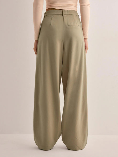 Pieces Mid Waist Baggy Trousers