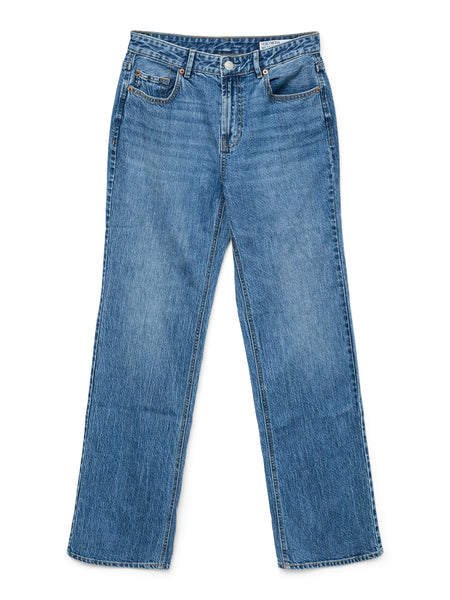 VM Tessa High Waist Straight Leg Jeans In Medium Blue