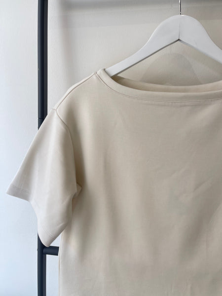 Vila Boatneck Super Soft Tshirt In Birch