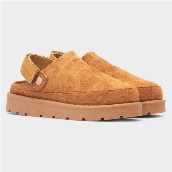 Slip On Cosy Mule Shoe In Chestnut