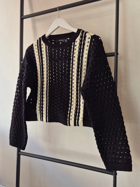 VM Black Crochet Long Sleeve Jumper