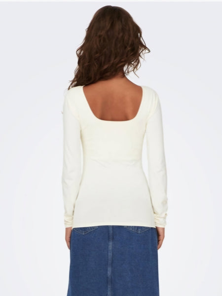 Only 2-Way Square Neck Long Sleeve Top - Multiple Colourways