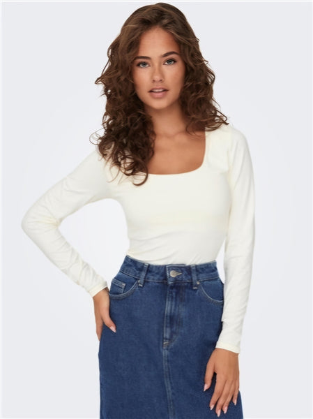 Only 2-Way Square Neck Long Sleeve Top - Multiple Colourways