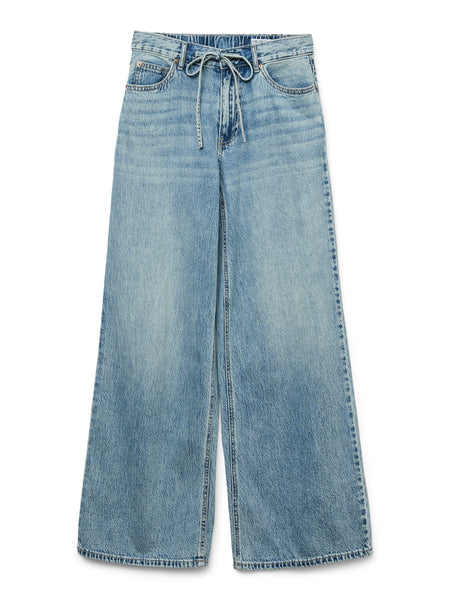 VM Remy Mid Rise Wide Leg Jeans In Medium Blue