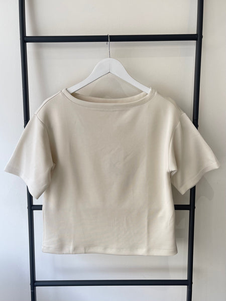 Vila Boatneck Super Soft Tshirt In Birch