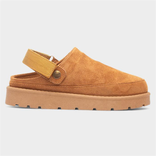 Slip On Cosy Mule Shoe In Chestnut