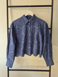 Only Broderie Anglaise Shirt in Blue