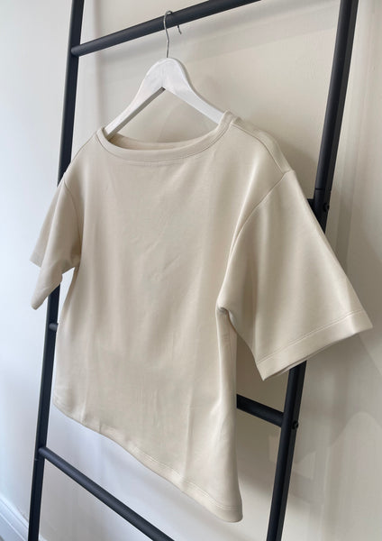 Vila Boatneck Super Soft Tshirt In Birch