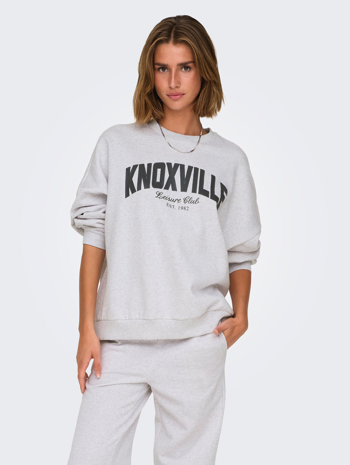 Only Crew Neck Sweatshirt In Grey