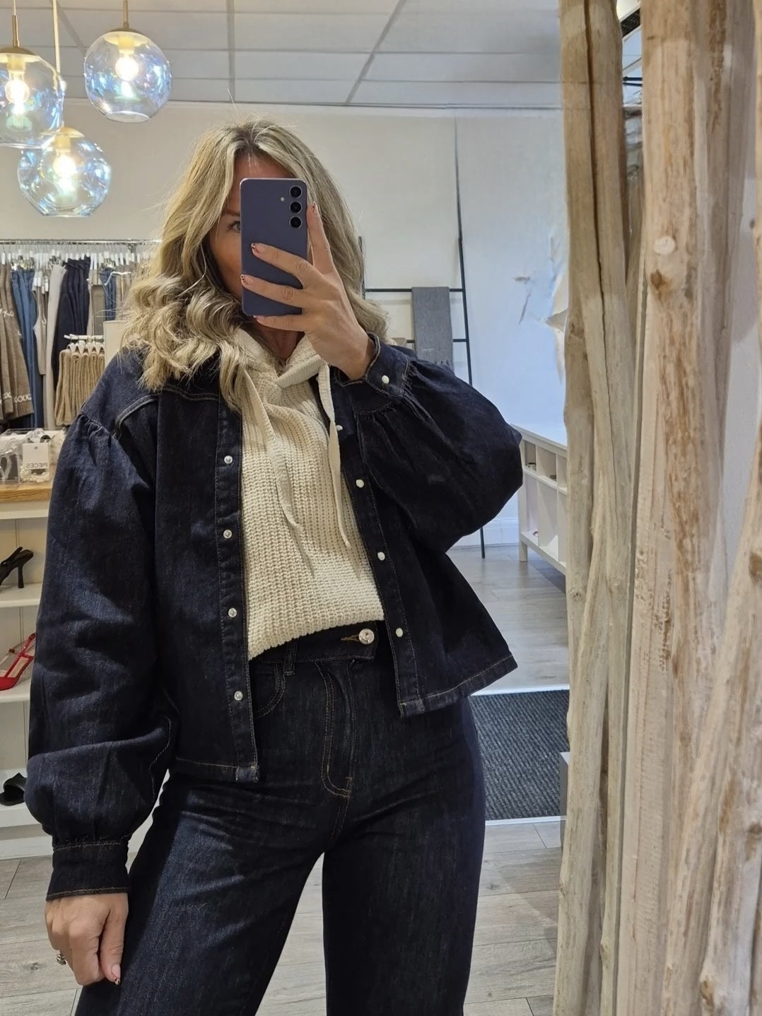 Only Denim Jacket in Dark Blue