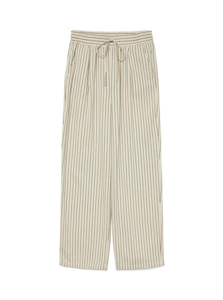 VM Pinstripe Tie Waist Wide Leg Trousers