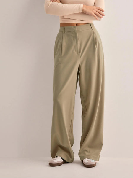 Pieces Mid Waist Baggy Trousers