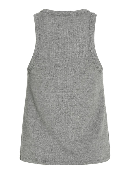 Vila Soft Ribbed Glitter Vest in Grey