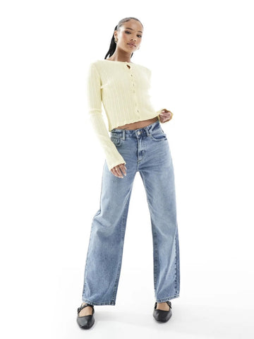 Only Ella Mid-Rise Straight Leg Jean