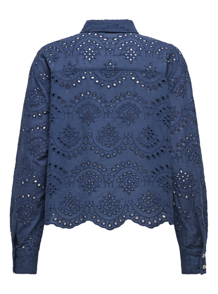 Only Broderie Anglaise Shirt in Blue