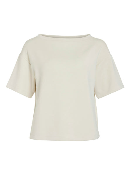 Vila Boatneck Super Soft Tshirt In Birch