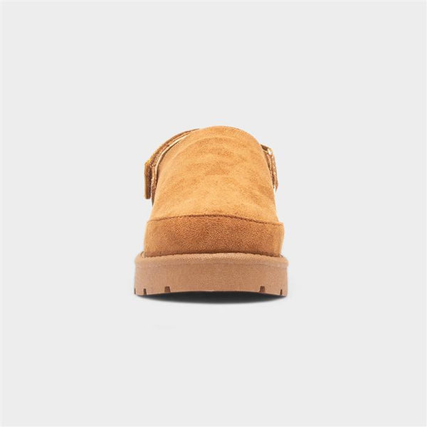 Slip On Cosy Mule Shoe In Chestnut