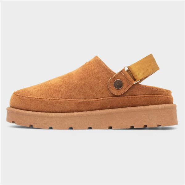 Slip On Cosy Mule Shoe In Chestnut