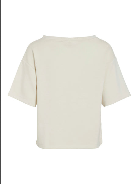 Vila Boatneck Super Soft Tshirt In Birch