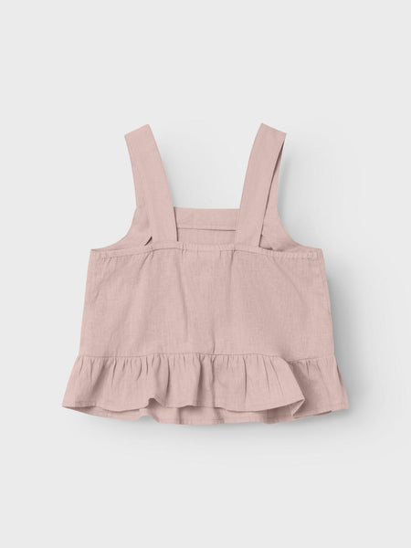 Girls Pink Linen Tank Top - Part of a Co-ord Set