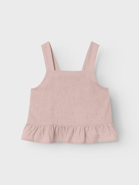 Girls Pink Linen Tank Top - Part of a Co-ord Set