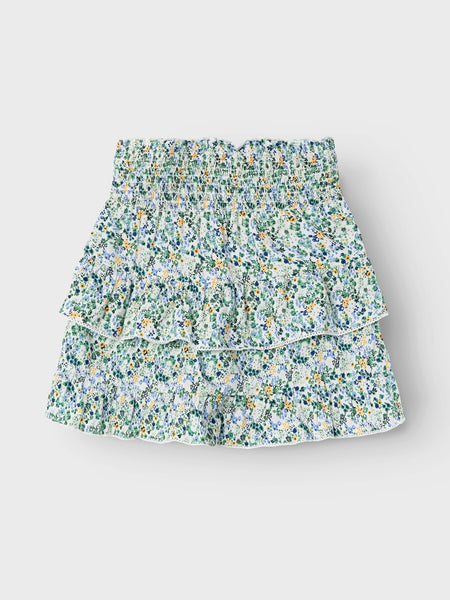 Girls Green Floral Skater Skirt