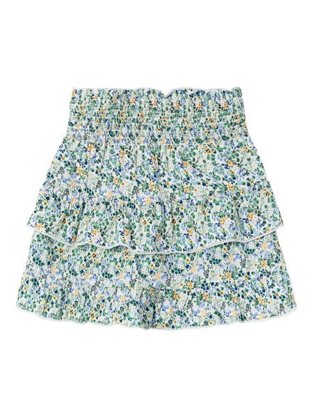 Girls Green Floral Skater Skirt