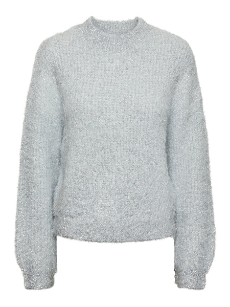 Pieces Silver Tinsel Knit Jumper