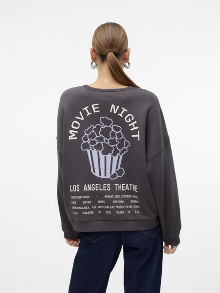 VM Oversized Movie Night Slogan Sweatshirt