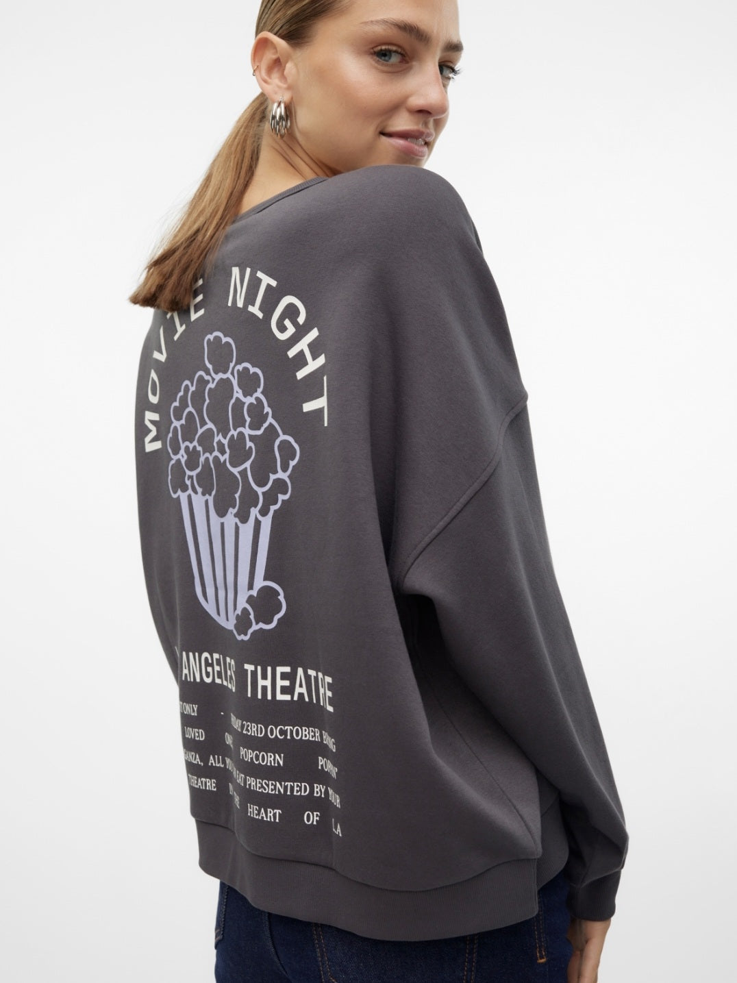 VM Oversized Movie Night Slogan Sweatshirt