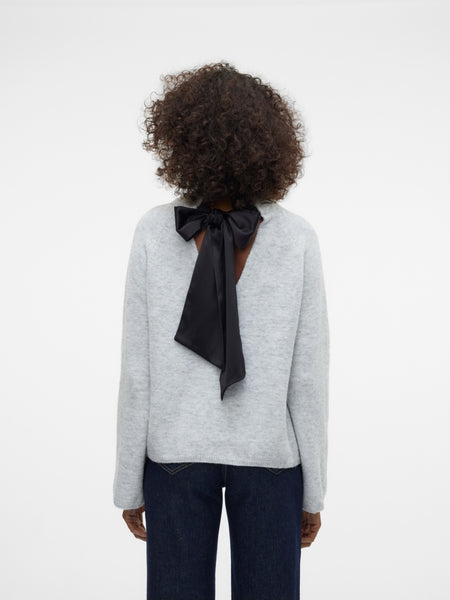 Aware Grey Bow Tie Back Knit Jumper