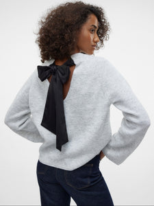 Aware Grey Bow Tie Back Knit Jumper