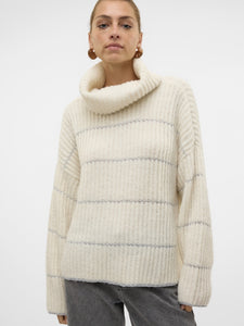 VM Silver Stripe Rollneck Knit Jumper