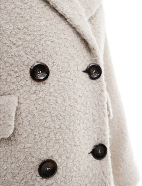 Only Borg Teddy Coat In Stone