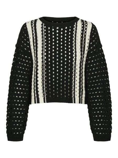 VM Black Crochet Long Sleeve Jumper
