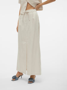 VM Split Front Linen Maxi Skirt