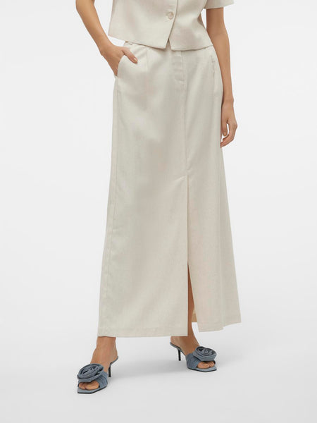 VM Split Front Linen Maxi Skirt