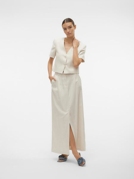 VM Split Front Linen Maxi Skirt