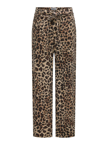 Only Mid-Rise Barrel Leg Leopard Print Jean