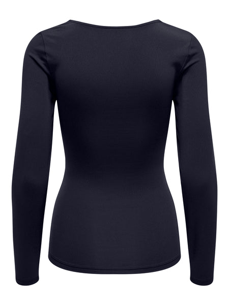 Only 2-Way Square Neck Long Sleeve Top - Multiple Colourways