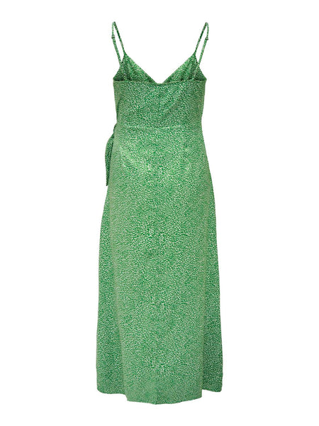 Only Strappy Sleeveless Green Wrap Dress