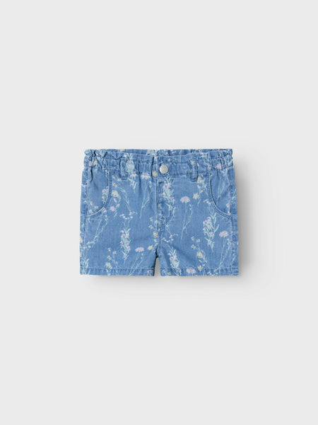 Girls Mini Floral Denim Shorts