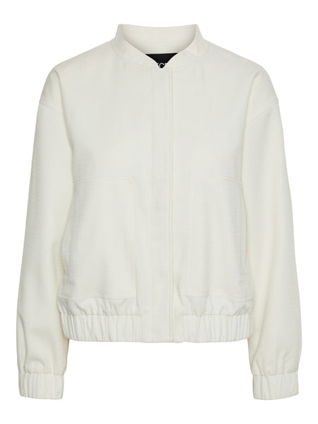 Pieces Lined Bomber Jacket In Cream