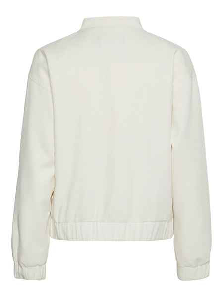 Pieces Lined Bomber Jacket In Cream