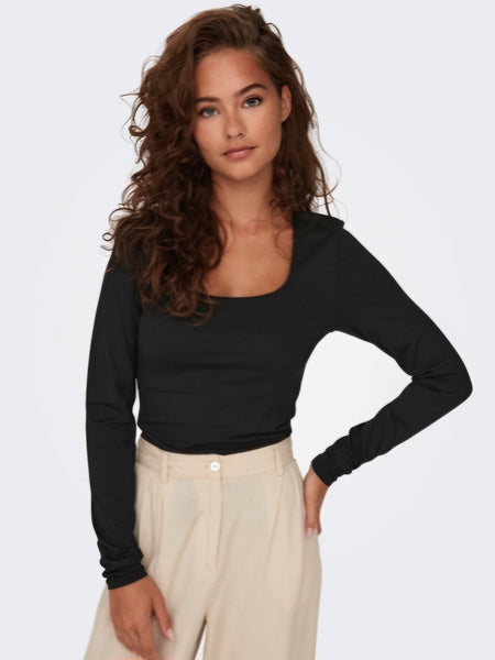 Only 2-Way Square Neck Long Sleeve Top - Multiple Colourways