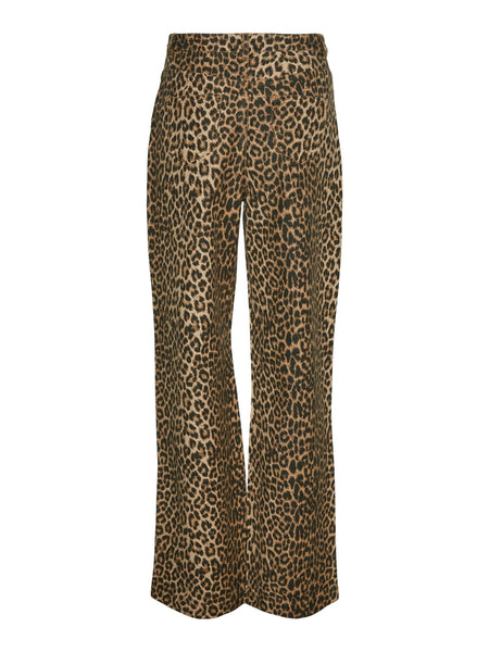 VM Tessa High Waist Wide Leg Jeans In Leopard Print