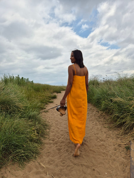 Vila Maxi Cami Dress In Orange