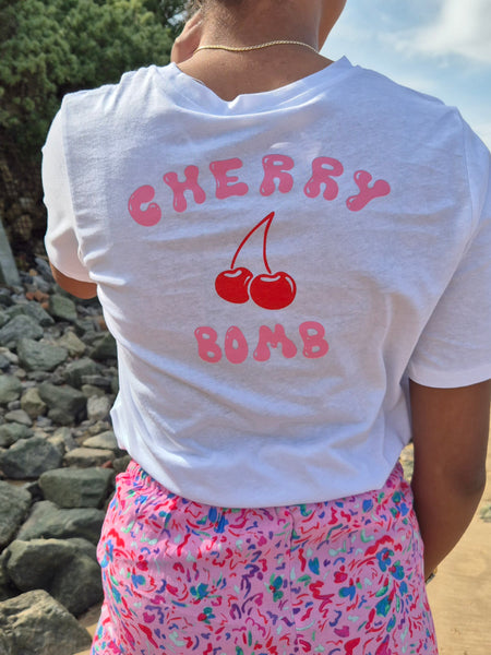 Pieces Cherry Bomb Printed Short Sleeve Tshirt